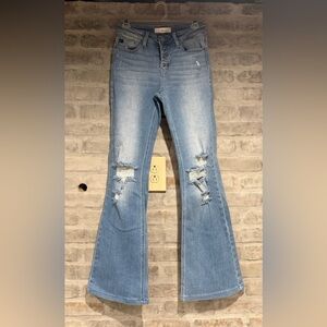 KanCan Light Blue Distressed Flare Jeans